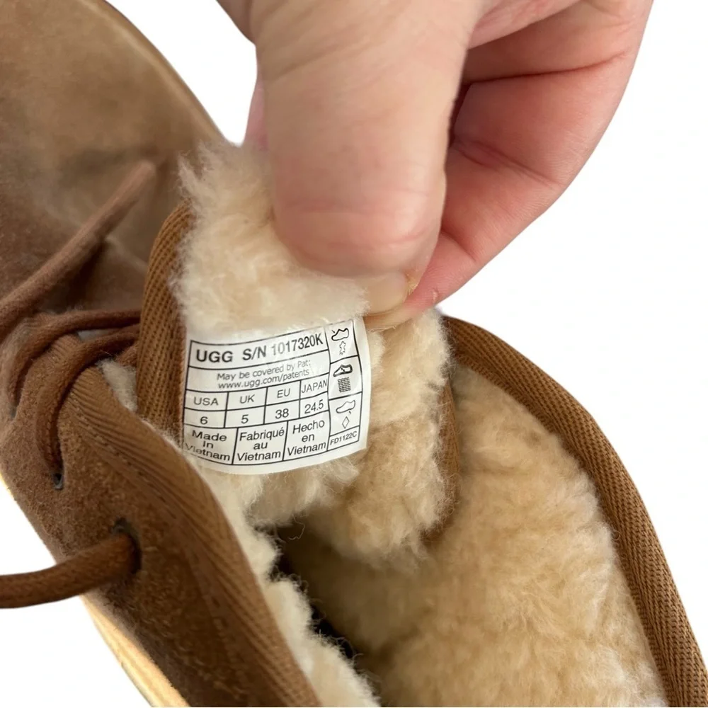 UGG‎ 8 neumel boot suede lace up shearling lined sneaker chukka bootie casual